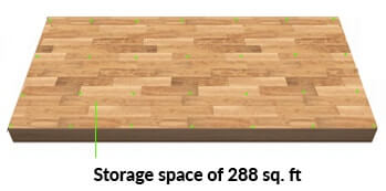 12x24 Lean-To shed space