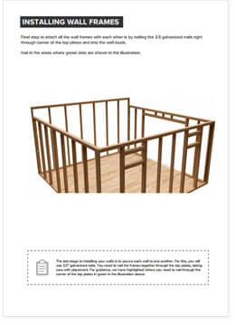 14x14 Lean-To shed plan visual