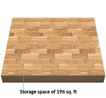 14x14 Lean-To shed space