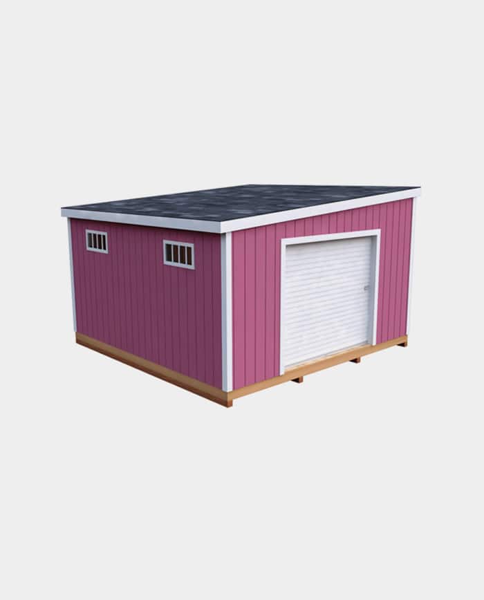 14x14 Lean-To DIY shed 3D