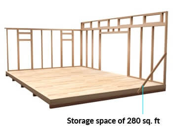 14x20 Lean-To shed space