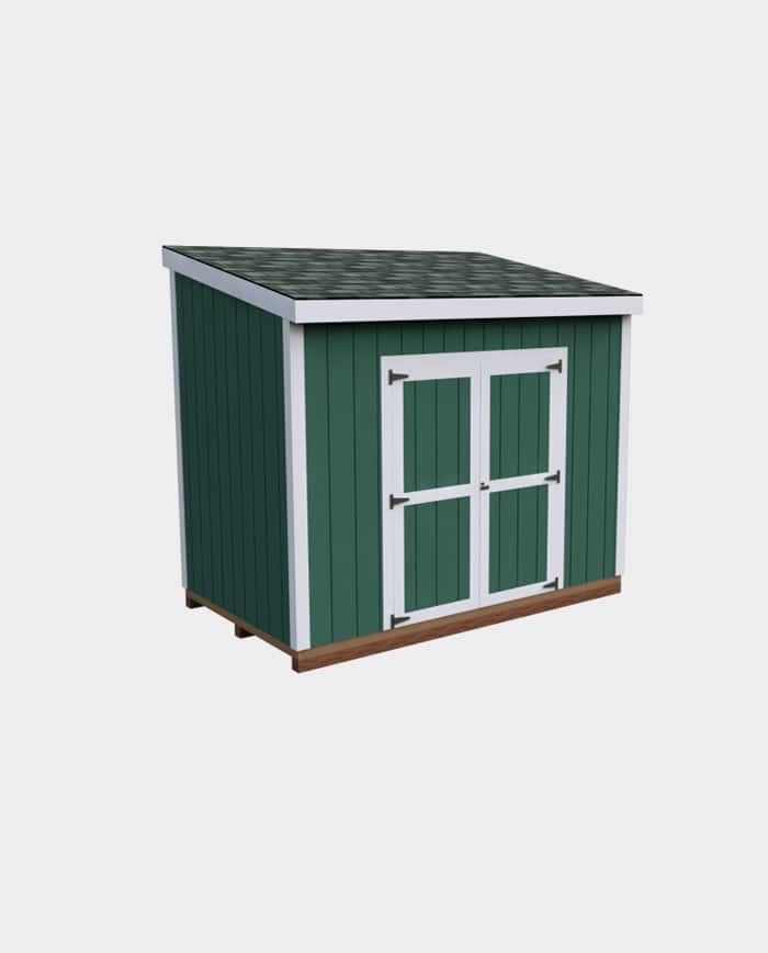 6x10 Lean-To DIY shed 3D