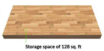 8x16 Lean-To shed space