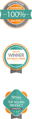 Satisfaction, winner and top selling badges