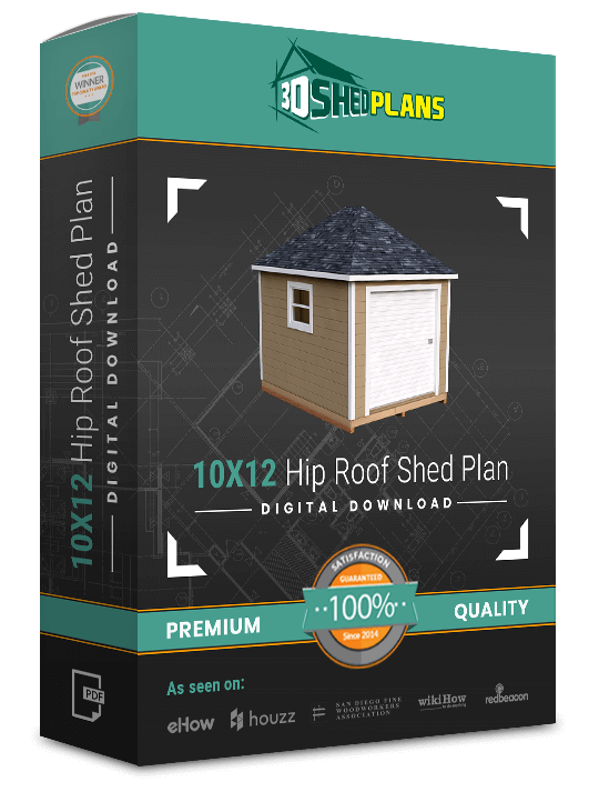 diy 10x12 hip roof storage shed plan - 3dshedplans™