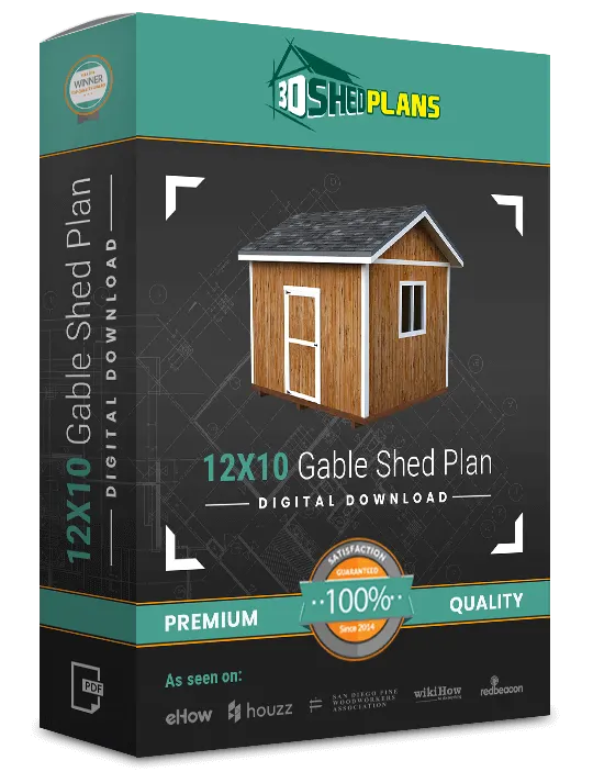 12x10 Gable Storage Shed Plan PDF