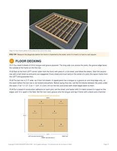 Floor installation page of the 10x12 Gable Storage Shed Plan