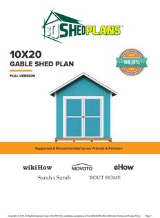 Cover page of the 10x20 Gable Storage Shed Plan