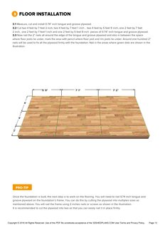 Floor installation page of the 10x20 Gable Storage Shed Plan