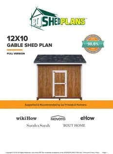 Cover page of the 12x10 Gable Storage Shed Plan