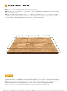 Floor installation page of the 12x10 Gable Storage Shed Plan