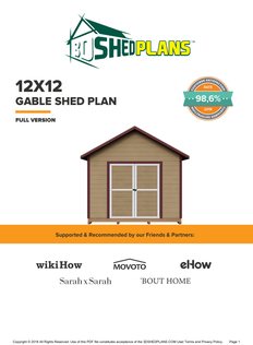Cover page of the 12x12 Gable Storage Shed Plan