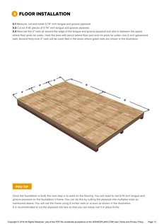 Floor installation page of the 12x12 Gable Storage Shed Plan