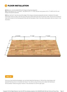 Floor installation page of the 8x20 Gable Storage Shed Plan