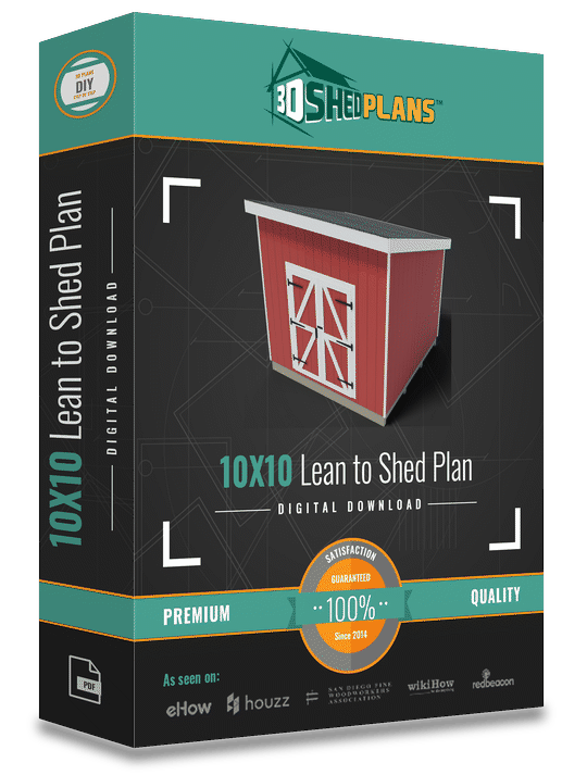 10x10 Lean-To Storage Shed Plan PDF