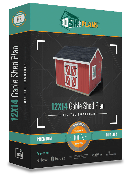 12x14 Gable Storage Shed Plan PDF