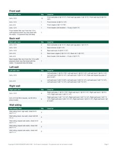 Material list page of the 10x10 Lean-To Storage Shed Plan
