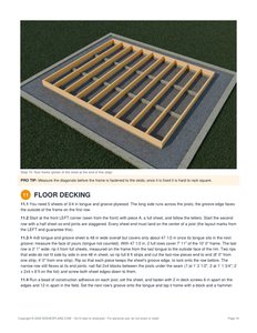 Floor installation page of the 10x12 Lean-To Storage Shed Plan