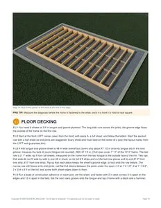 Floor installation page of the 10x16 Lean-To Storage Shed Plan