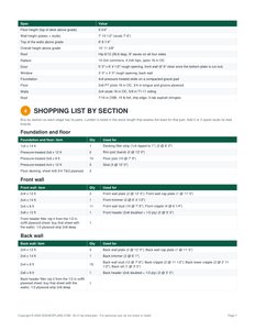 Material list page of the 8x12 Hip Roof Storage Shed Plan