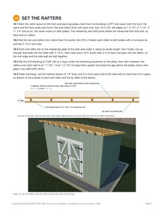 Roof rafters page of the 8x12 Lean-To Storage Shed Plan