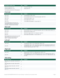 Material list page of the 8x12 Lean-To Storage Shed Plan