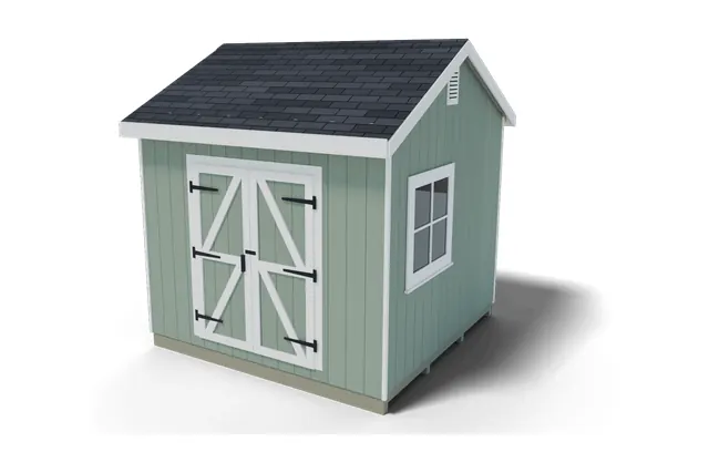 10×10 Gable shed plan, 3D view
