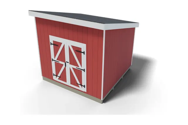 10×10 Lean-to shed plan, 3D view
