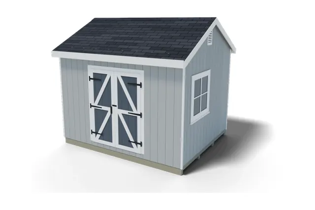 10×12 Gable shed plan, 3D view