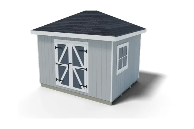 10×12 Hip Roof shed plan, 3D view