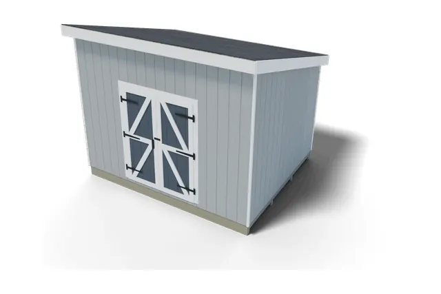 10×12 Lean-to shed plan, 3D view