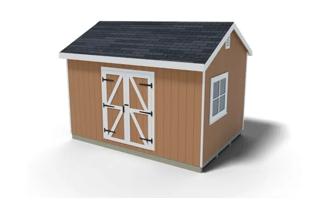 10×14 Gable shed plan, 3D view