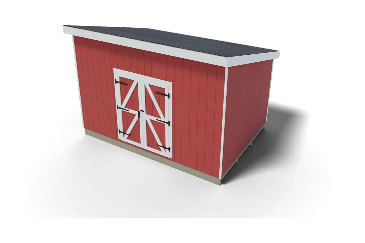 10×14 Lean-to shed, 3D render from the plan