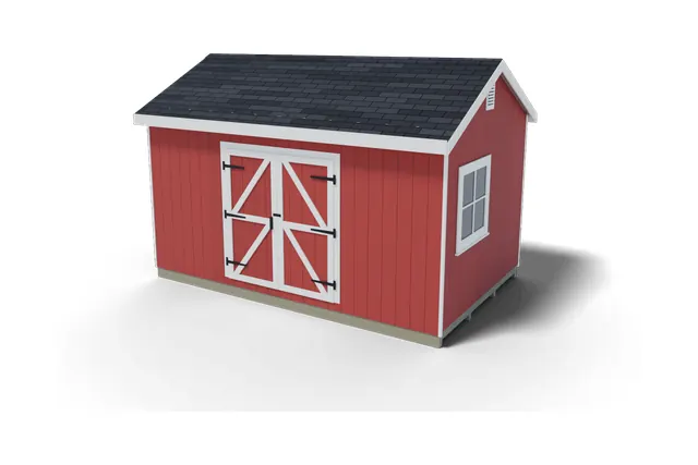 10×16 Gable shed plan, 3D view
