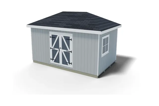 10×16 Hip Roof shed plan, 3D view
