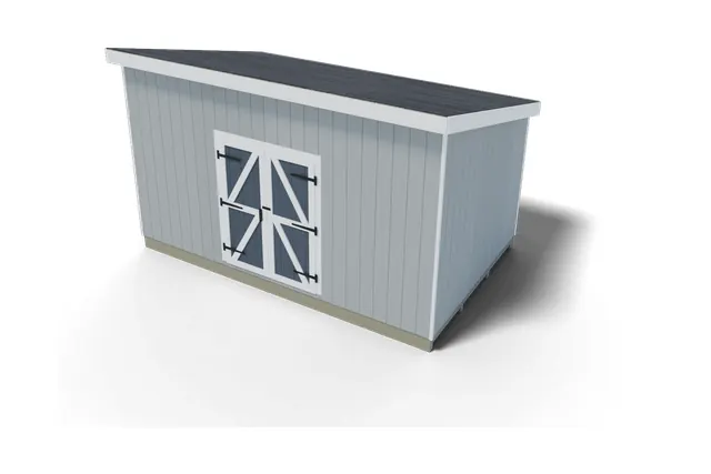 10×16 Lean-to shed plan, 3D view