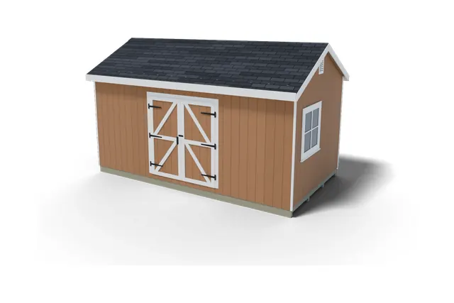 10×18 Gable shed plan, 3D view