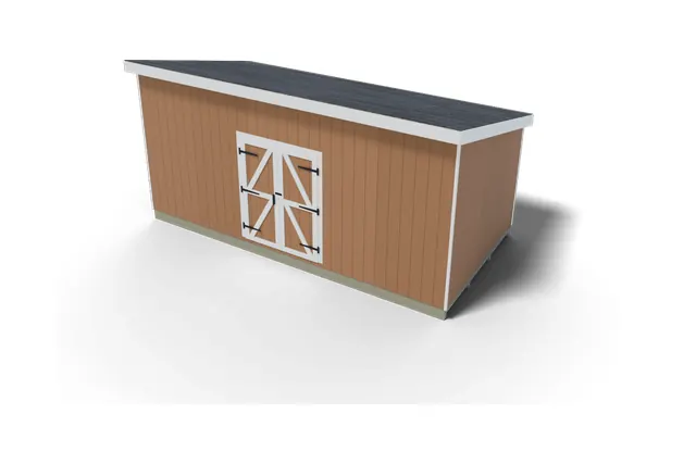 10×20 Lean-to shed plan, 3D view