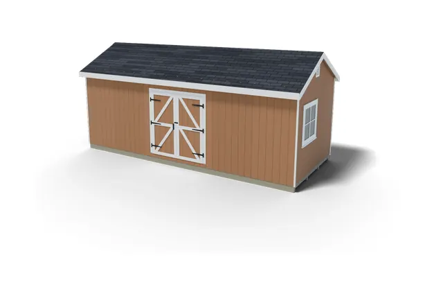 10×24 Gable shed plan, 3D view