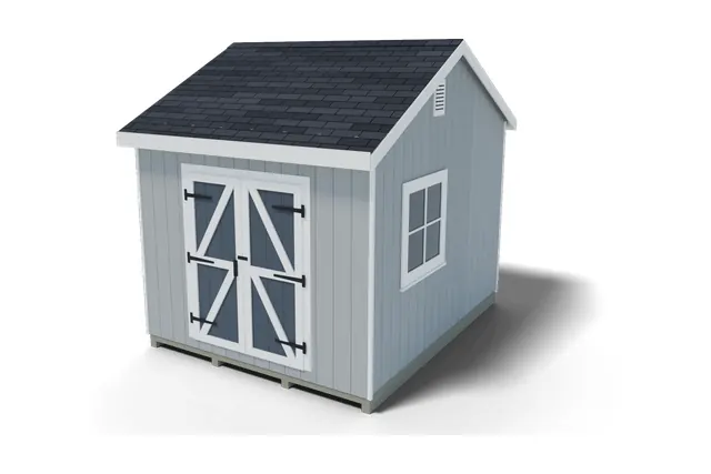 12×10 Gable shed plan, 3D view