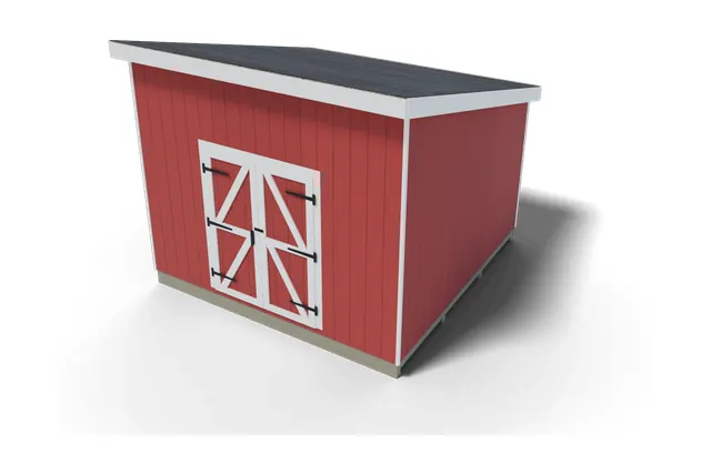 12×12 Lean-to shed plan, 3D view