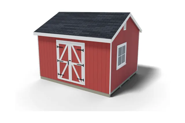 12×14 Gable shed plan, 3D view