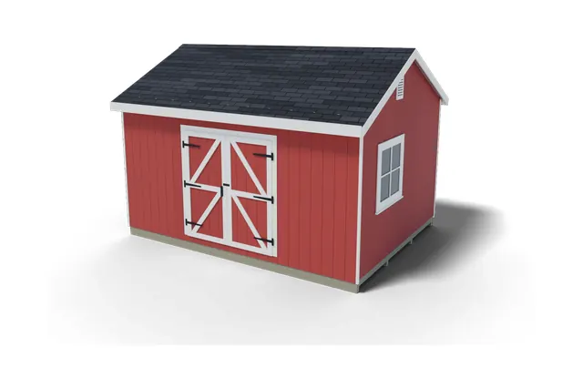 12×16 Gable V1 shed plan, 3D view
