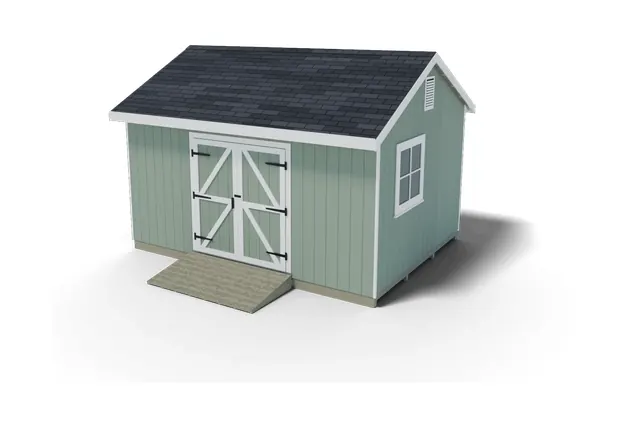 12×16 Gable V1 shed plan, 3D view