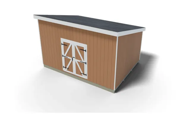 12×16 Lean-to shed plan, 3D view