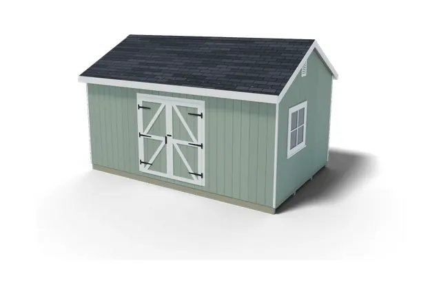 12×18 Gable shed plan, 3D view