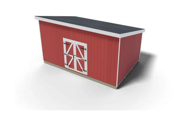 12×18 Lean-to shed plan, 3D view