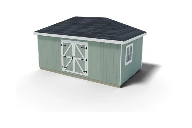 12×20 Hip Roof shed plan, 3D view
