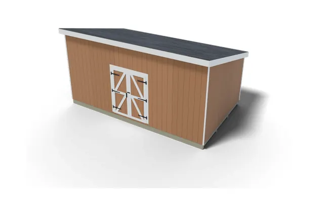 12×20 Lean-to shed plan, 3D view