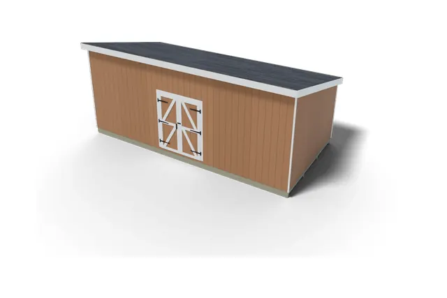 12×24 Lean-to shed plan, 3D view